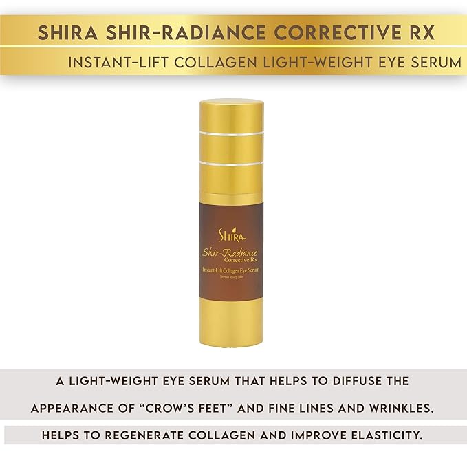 Shira Shir Radiance Corrective RX Instant-Lift Collagen Light-Weight Eye Serum Reduces Dark Circles Dullness Fine Lines and Wrinkles (30ml)-GlimoraGlow