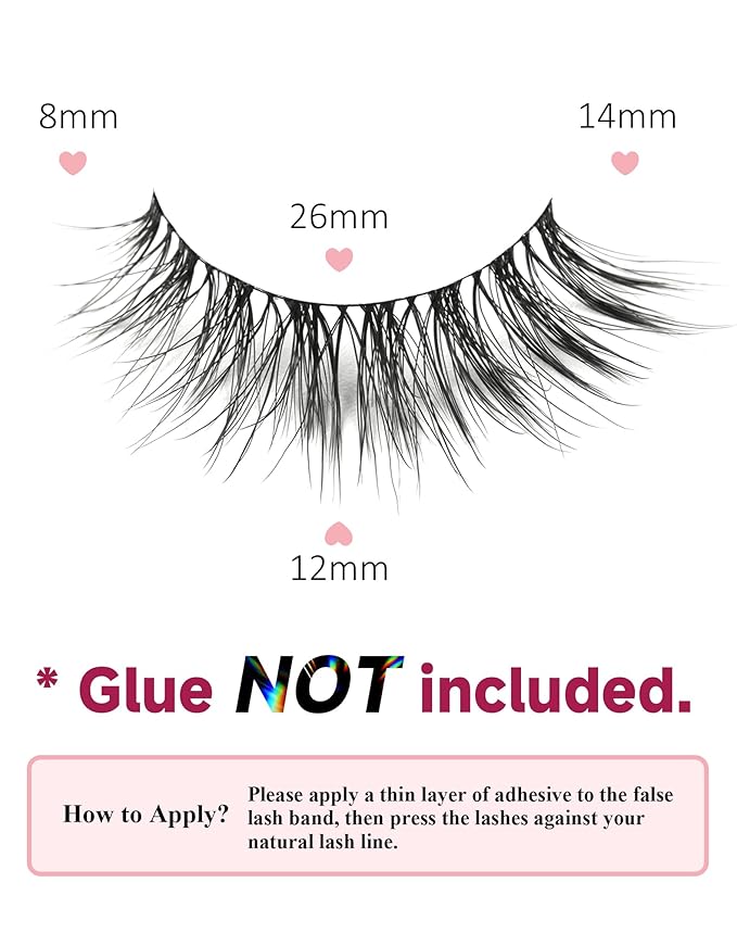 Wispy Lashes Natural Lashes Fake Lashes Natural Look False Eyelashes Natural Eyelashes Wispy Fake Eyelashes Cat Eye Lashes UP12-GlimoraGlow