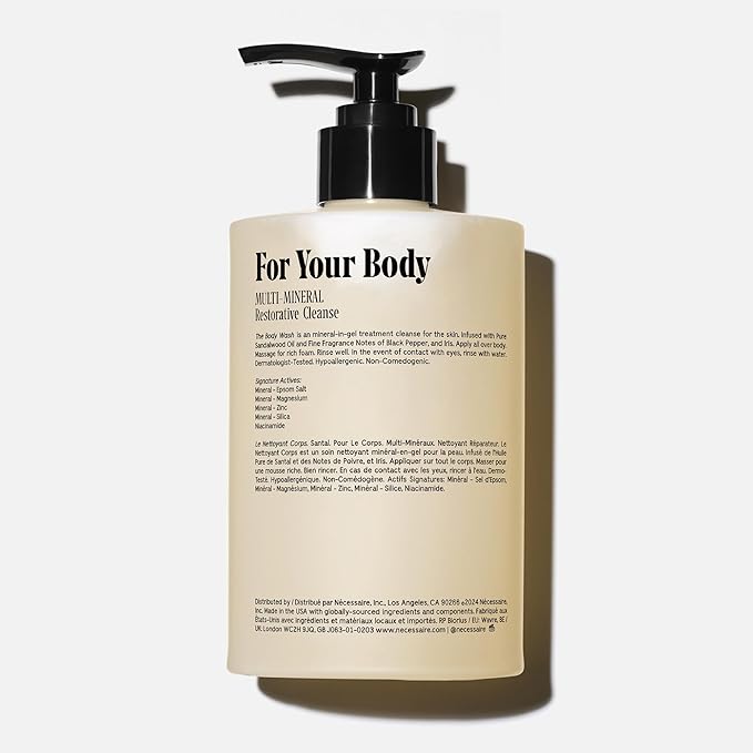 Nécessaire The Body Wash Santal. Natural Body Wash for Women & Men, Therapeutic Shower Gel with Epsom Salt + Minerals. Gel Cleanse,16.9 fl oz.-GlimoraGlow