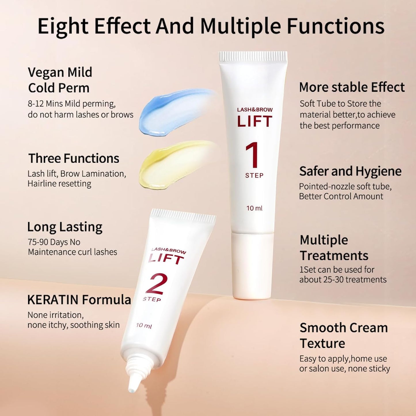 ICONSIGN 2-in-1 Lash Lift Kit Brow Lamination Kit, High-capacity Lotion Tube Design Eyelash Perm Kit Perm & Setting Lotion for Salon or Home Use, White-GlimoraGlow