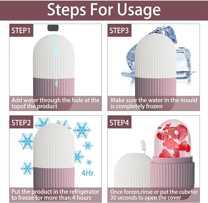 XHJRI Ice Face Roller Massager,Ice Cube Roller for Face, Eyes and Neck Naturally Conditioning and Skin Care,De-Puff Eye Bags,Reduce Migraine Pain,Reusable Massage Silicone Ice Mold (Brown)-GlimoraGlow