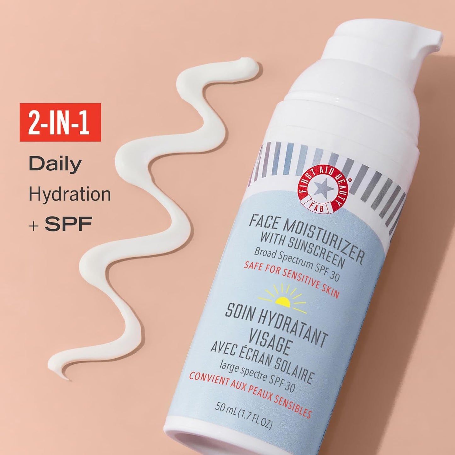 First Aid Beauty Ultra Repair Face Moisturizer with Sunscreen, SPF 30 – 2-in-1 Sun Protection + Daily Hydration – 1.7 oz-GlimoraGlow