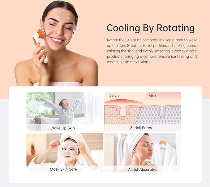 ONLYSKY BEAUTY Cooling Ice Roller Facial Massage Roller for Face (Orange)-GlimoraGlow