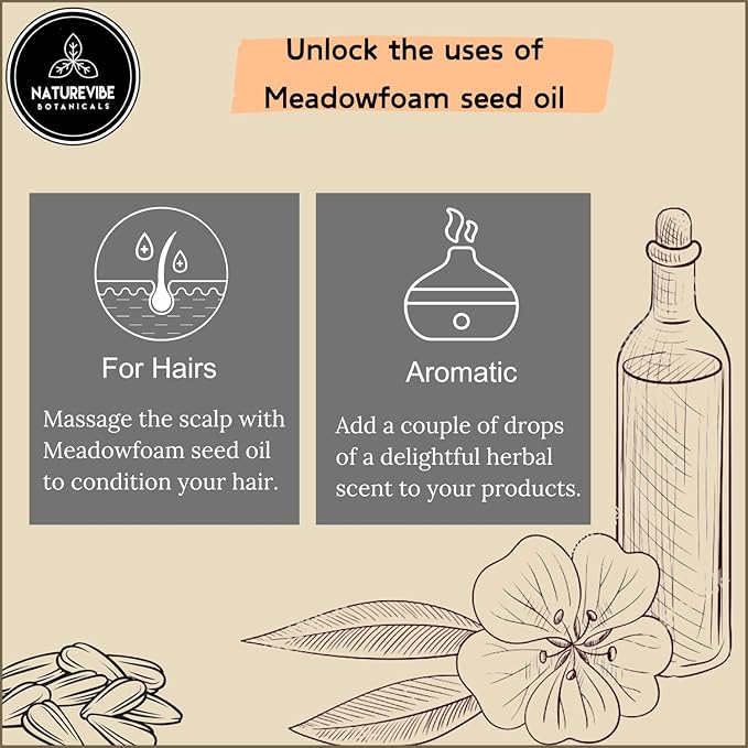 Naturevibe Botanicals Meadowfoam Oil 32 Ounces | 100% Pure and Natural | Great for Skin Care and Hair Care-GlimoraGlow