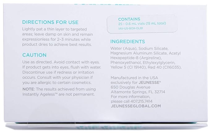 Instantly Ageless Facelift in A Box - Instant Eye Bag Remover Puffiness -1 Box of 25 Vials - Instant Under Eye Bags Remover - Wrinkle Tightener - Instant Wrinkle Remover for Face Instant Lift-GlimoraGlow