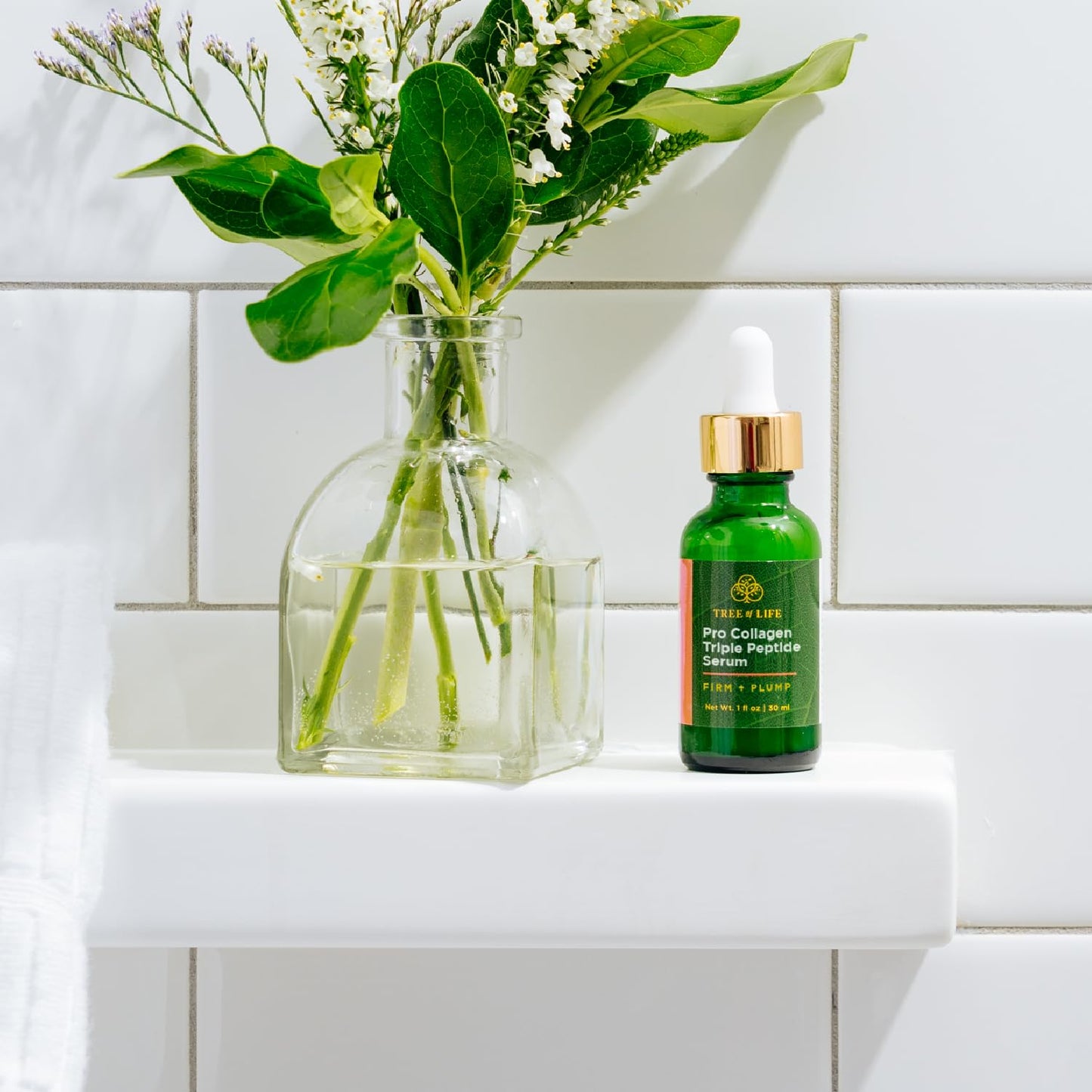 Tree of Life Beauty Hydrating Facial Serum - Pro Collagen Peptides with Argireline & Replexium - Anti Aging & Wrinkle Reduction - Dermatologist-Tested - 1 Fl Oz-GlimoraGlow