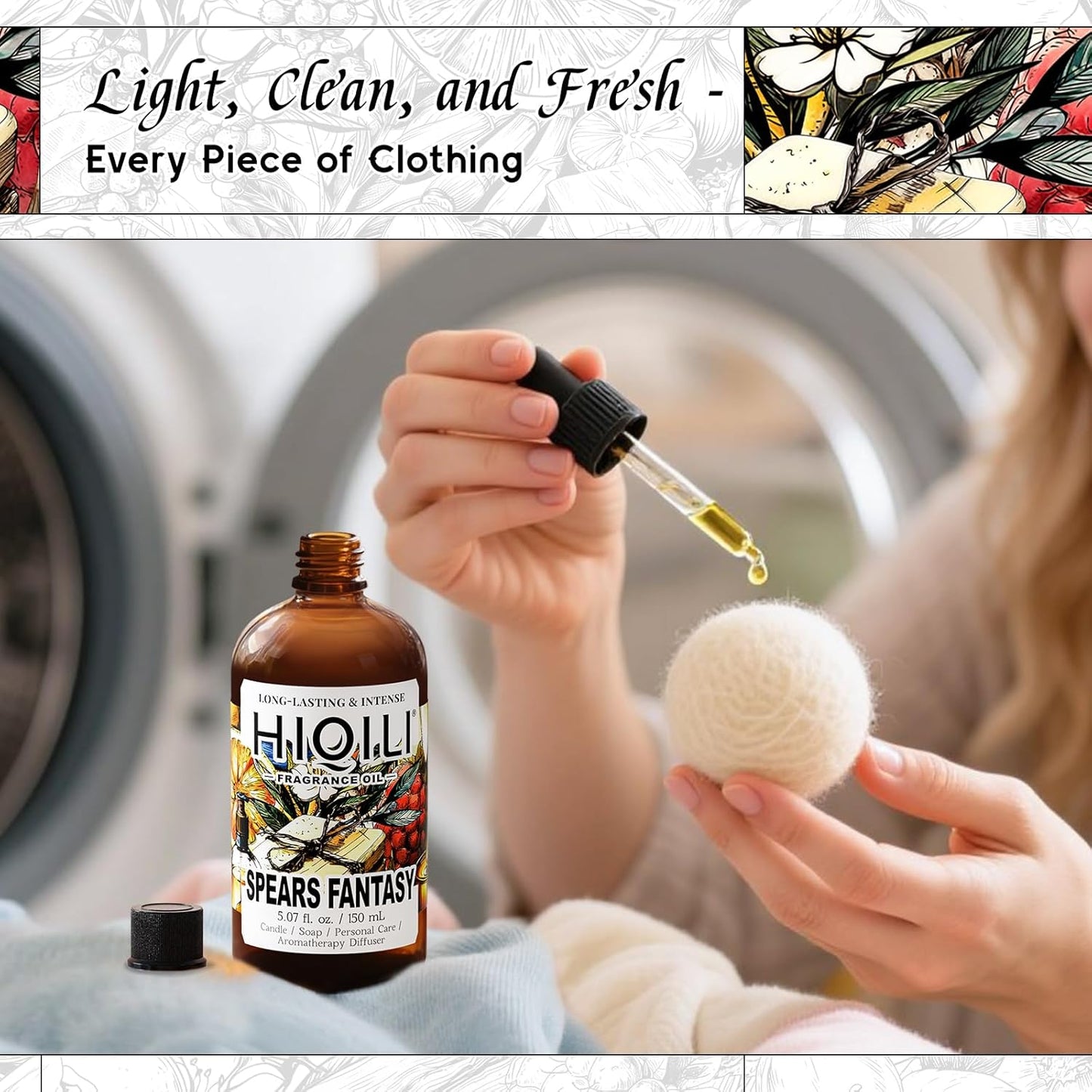 HIQILI Spears Fantasy Fragrance Oil for Home Diffuser, White Chocolate‌ & Cupcake‌ Scents, DIY Soap, Candle, Perfume Making, Long Lasting - 5.07 Fl Oz-GlimoraGlow