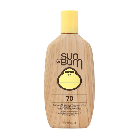 Sun Bum Original SPF 70 Sunscreen Body Lotion - Broad Spectrum Moisturizing Sunscreen with Vitamin E - Hawaii 104 Act Compliant (Made without Octinoxate & Oxybenzone) - 8 oz-GlimoraGlow