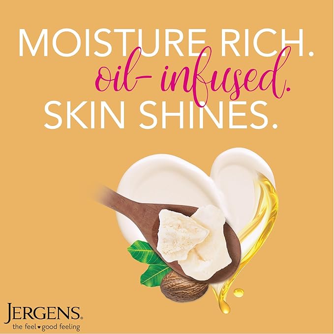 Jergens Shea Butter Hand and Body Lotion, Deep Conditioning Moisturizer, 3X More Radiant Skin, with Pure Shea Butter, Dermatologist Tested, 16.8 Oz, Pack of 3-GlimoraGlow
