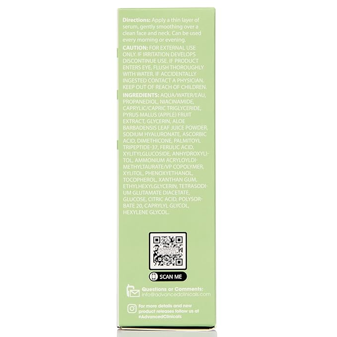 Advanced Clinicals Niacinamide Serum | 5% Niacinamide Serum For Face With Hyaluronic Acid, Ferulic Acid, Aloe Vera, & Fruit Extracts Helps Improve Look Of Dark Spots & Uneven Skin Tone, 1.75 Fl Oz-GlimoraGlow