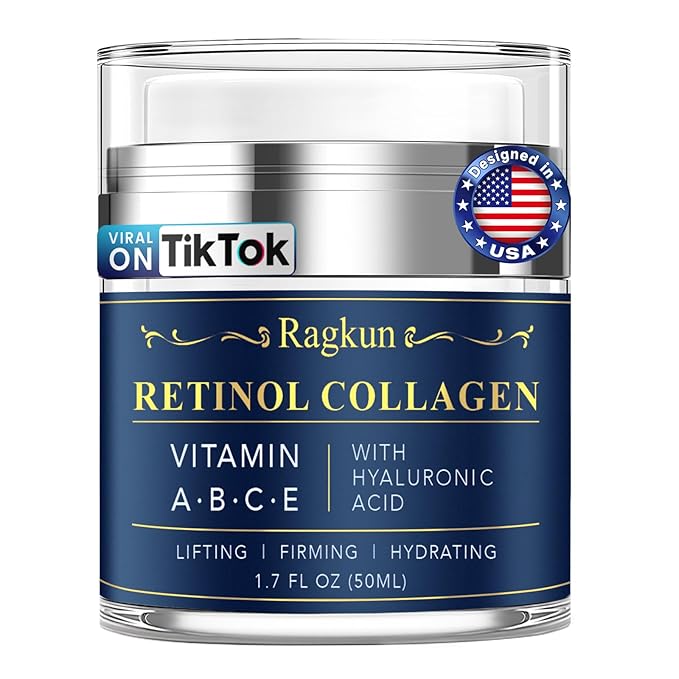 Retinol Cream for Face, Collagen Neck Creams for Tightening and Firming, Anti Aging Day & Night Facial Moisturizer for Women & Men, Instant Face Lift Wrinkle Cream 1.7 fl. oz.-GlimoraGlow
