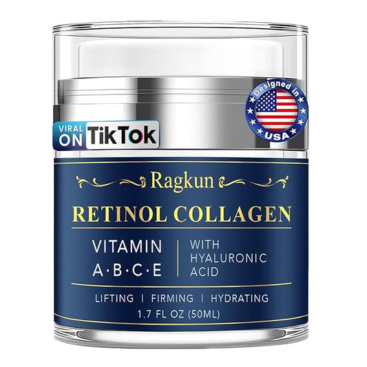 Retinol Cream for Face, Collagen Neck Creams for Tightening and Firming, Anti Aging Day & Night Facial Moisturizer for Women & Men, Instant Face Lift Wrinkle Cream 1.7 fl. oz.-GlimoraGlow