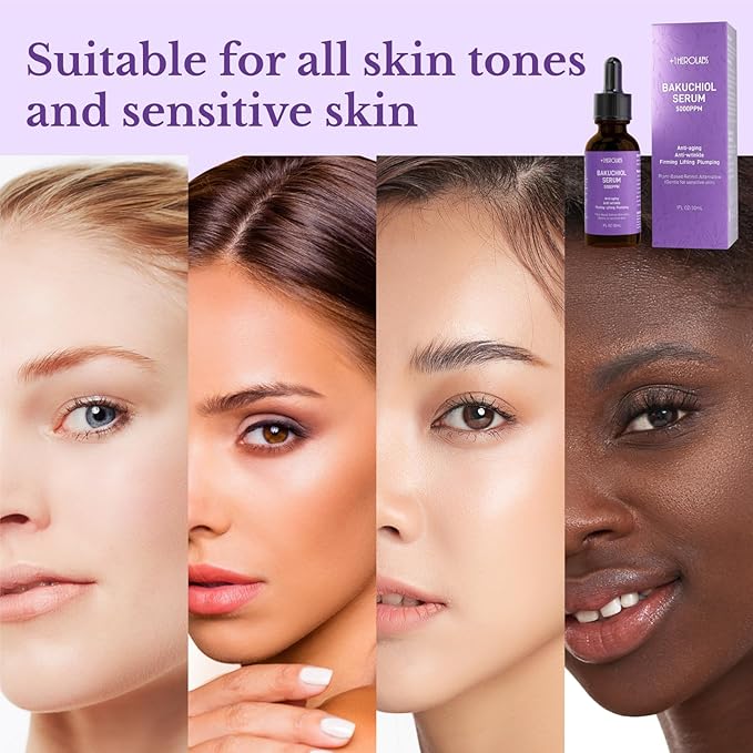 Bakuchiol Retinol Serum for Face, Retinol Alternative for Sensitive Skin with Vitamin E, Hyaluronic Acid, Collagen, Serum for Anti-Aging, Wrinkle Reduction Skin Firming & Smoothing 1 oz-GlimoraGlow