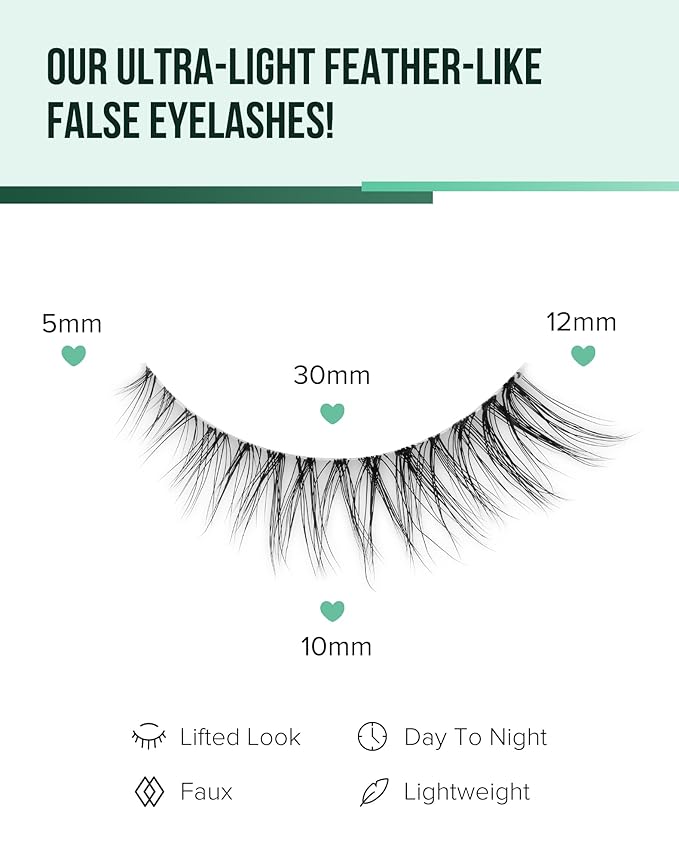 Cat Eye Lashes Natural Strip Lashes That Look Like Extensions Clear Band Lashes Mink Eyelashes Wispy Fox Eye Lashes Packs 7 Pairs-GlimoraGlow