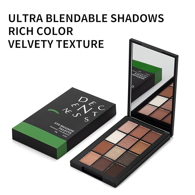 12 Colors Eyeshadow Palette Makeup Shades Nude Matte Shimmer Glitter Pigment, Pro Long Lasting&Waterproof Highlighting Makeup Palette,Ideal Gift(Natural Credential)-GlimoraGlow