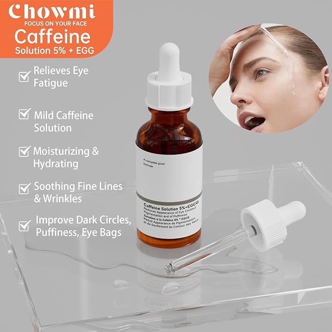 The Caffeine Solution 5% + EGCG，Reduces Appearance of Eye Contour Pigmentation and Puffiness，Under Eye Serum (30ml) Caffeine For Face Moisturizing Serum (1)-GlimoraGlow