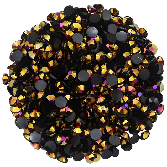 1440 Pcs SS20 5mm Flatback Rhinestones for Nails Art Crafts Glitter Round Shine Gems AB Crystals DIY Clothes Shoes （Black-Bottom RoseRed AB）-GlimoraGlow