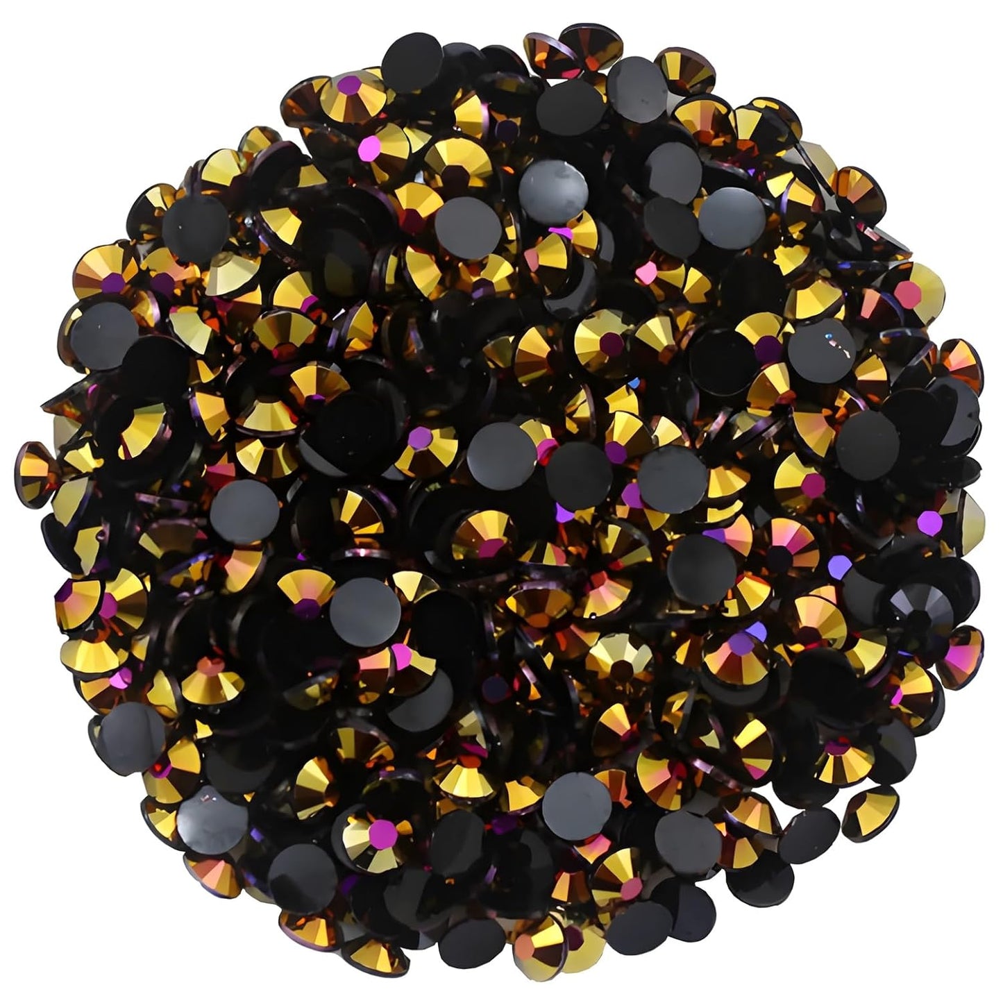 2250 Pcs SS16 4mm AB Flatback Rhinestones for Nails Art Crafts Glitter Round Shine Gems Crystals DIY Clothes Shoes （Black-Bottom RoseRed AB）-GlimoraGlow