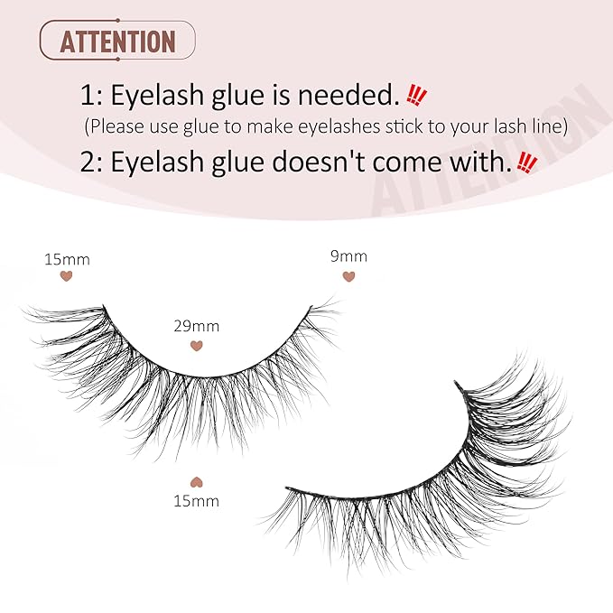 Onlyall Lashes Mink False Eyelashes Natural Wispy Lashes Soft Faux Mink Lashes Fluffy False Lashes DK77-GlimoraGlow