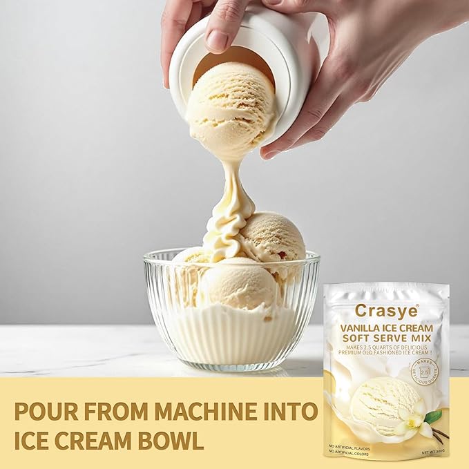 10 Ounce Ice Cream Mix Vanilla Soft Serve Mix Soft Serve Mixes Base Powder Homemade for Ice Cream Maker Machine-GlimoraGlow