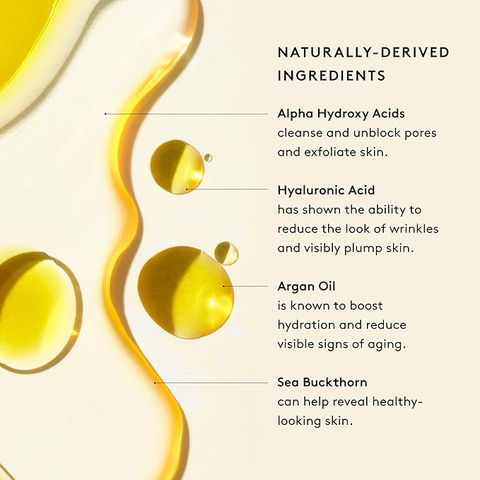 Naked & Thriving The Night Set | Renew Resurfacing Night Serum (30 mL) + Rejuvenate Restorative Face Oil (35 mL) with Hyaluronic Acid, Argan & Sea Buckthorn Oils and Fruit AHAs (Set of 2)-GlimoraGlow