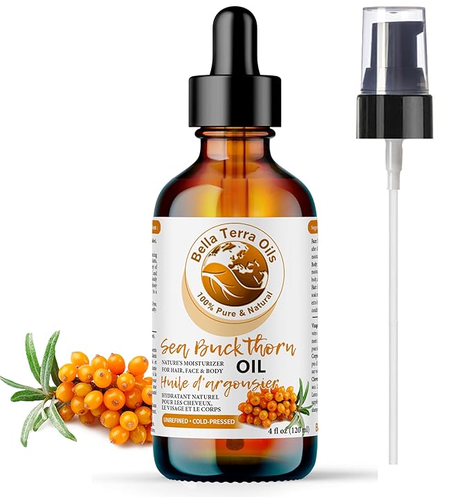 Bella Terra Oils - Seabuckthorn Berry Oil 4oz - Experience Nature's Luxurious Touch, Brimming with Vitamin E & Carotenoids, Transcend Ordinary Skincare-GlimoraGlow