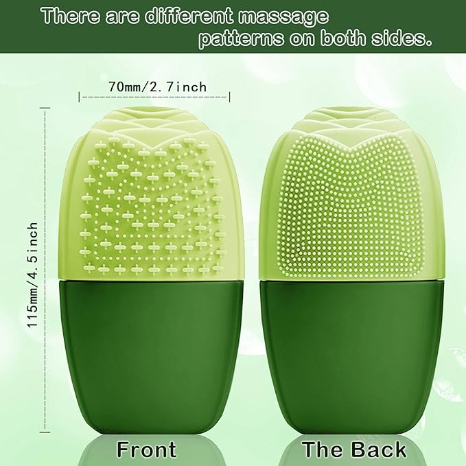 XHJRI Ice Face Roller Massager,Ice Cube Roller for Face, Eyes and Neck Naturally Conditioning and Skin Care,De-Puff Eye Bags,Reduce Migraine Pain,Reusable Massage Silicone Ice Mold (New Green)-GlimoraGlow