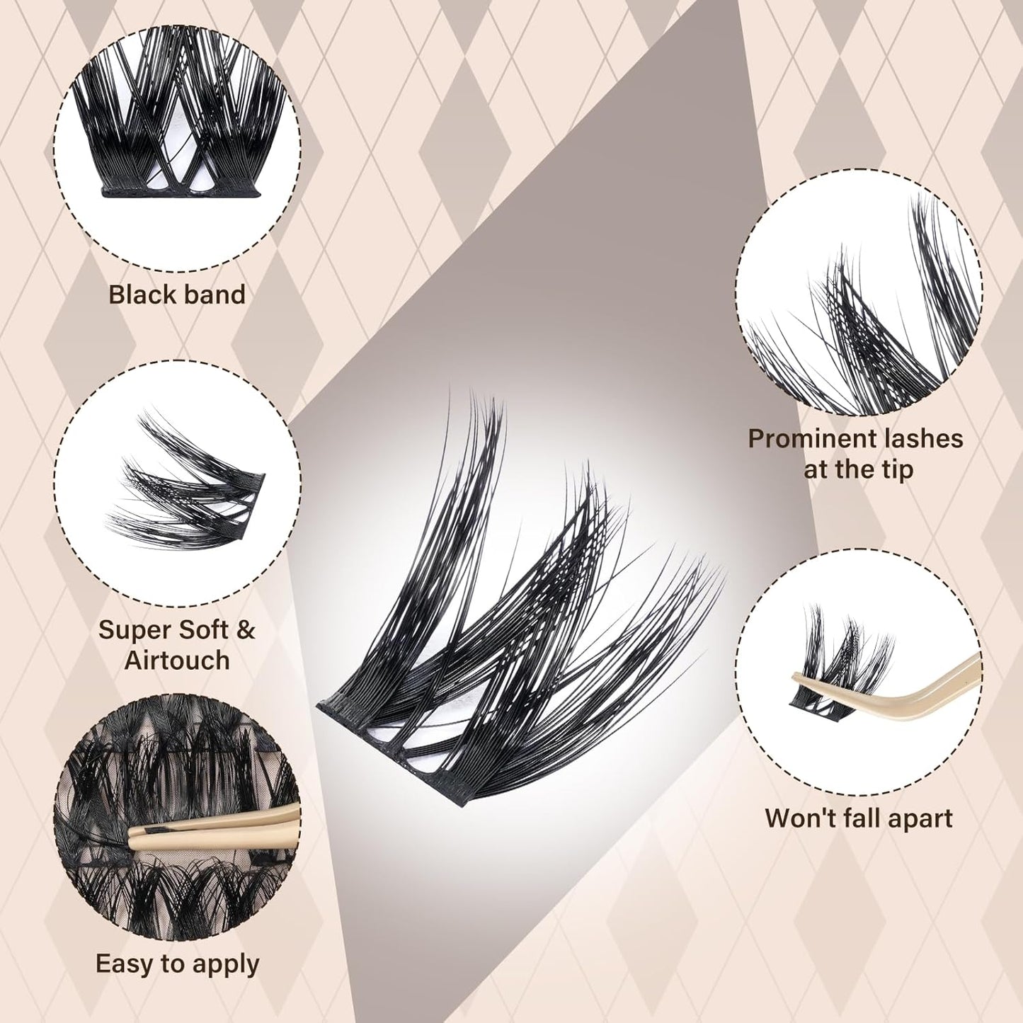 JMS&JMS 156Pcs Lash Clusters Lash Extension CC Curl Wispy Eyelash Clusters Natural Volume Eyelash Extensions Individual Lashes DIY for Beginner (8-18MIX)-GlimoraGlow