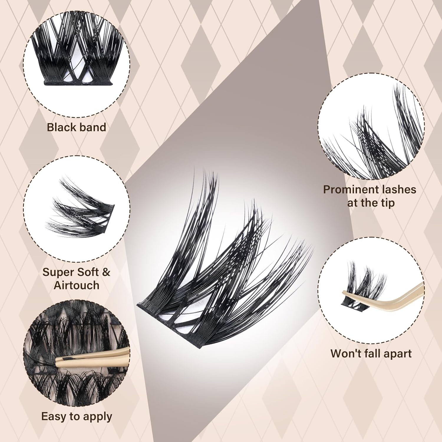 JMS&JMS 156Pcs Lash Clusters Lash Extension CC Curl Wispy Eyelash Clusters Natural Volume Eyelash Extensions Individual Lashes DIY for Beginner (8-18MIX)-GlimoraGlow