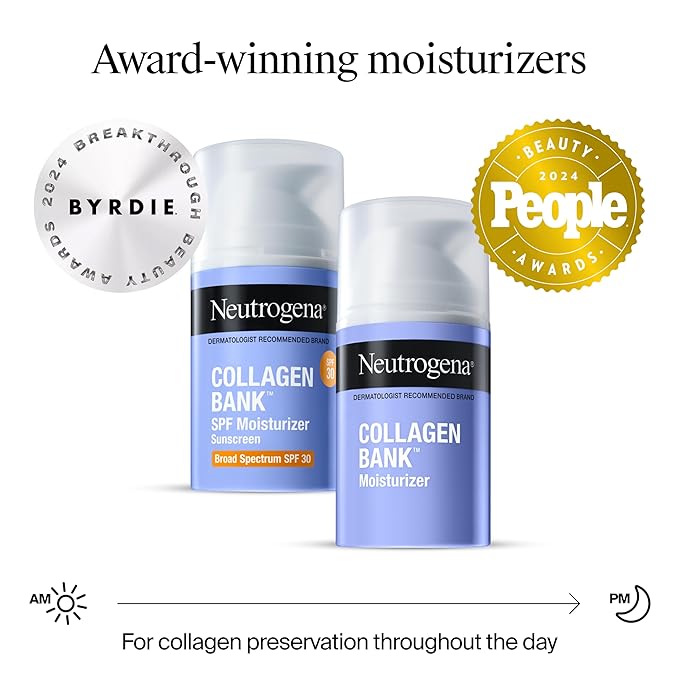 Neutrogena Collagen Bank Face Moisturizer, Daily Anti-Aging Face & Neck Firming Collagen Cream, Bakuchiol & Micro-Peptides Face Lotion, Support Skin’s Natural Collagen for Visibly Plump Skin, 2 fl. oz-GlimoraGlow