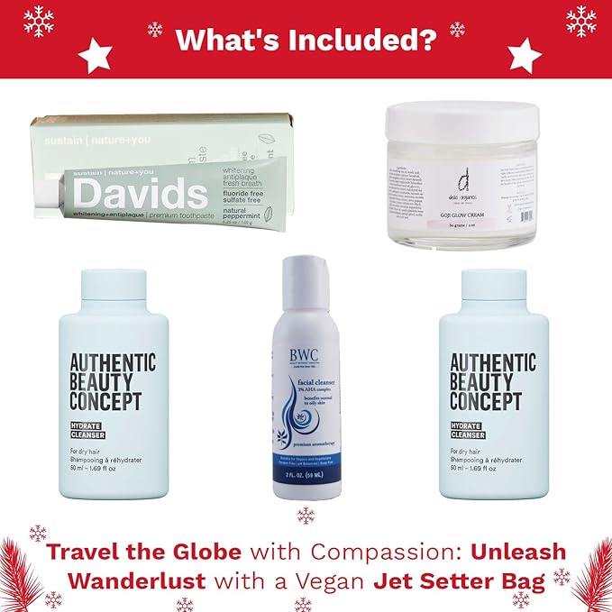 Jet Setter's Selfcare Essentials - Vegan Beauty Set Gift for Women - On-the-Go Skincare And Vacation Beauty Essentials - Compact Travel Size Beauty Products Gift Set - Great Christmas Gift for Her-GlimoraGlow