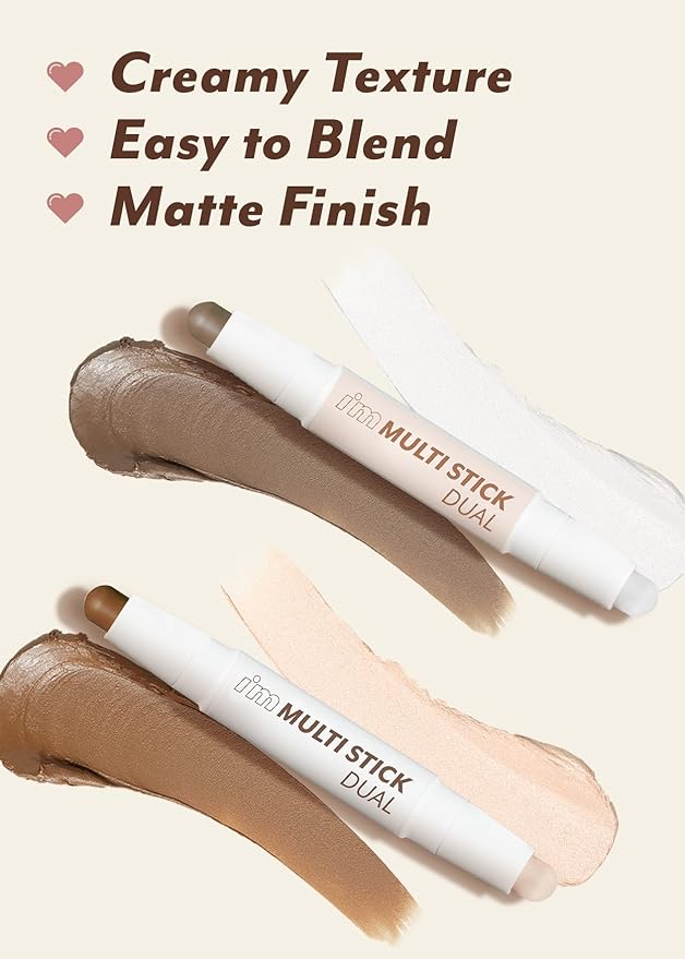 I'M MEME I'm Multi Stick Dual | Two Shade Shading and Highlighting Matte Finish | Suitable for Beginners Portable Size | 002 Cool Contouring-GlimoraGlow