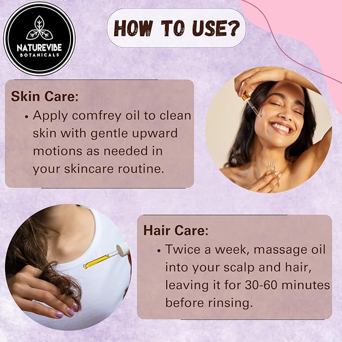 Naturevibe Botanicals Comfrey Oil 32 Ounces | 100% Pure and Natural | Great for Skin Care and Hair Care-GlimoraGlow