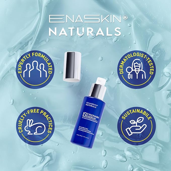 Niacinamide Serum 15% for Face – Dark Spot Corrector, Pore Minimizer, Oil & Blemish Control, Brightening & Hydrating with Vitamin C, B5, Peptides & Hyaluronic Acid – 1.7 Fl Oz-GlimoraGlow