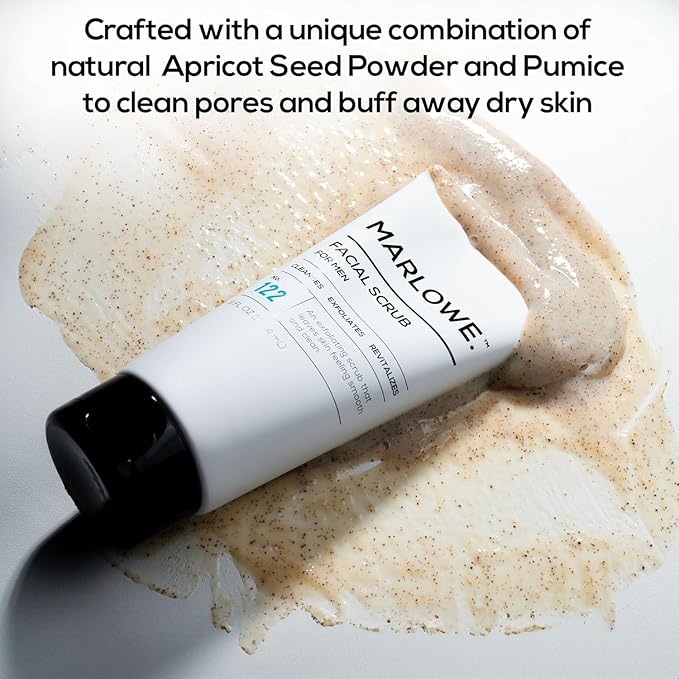 MARLOWE. Skin Care Set, No. 122 Facial Scrub 6 oz & No. 123 Facial Moisturizer 6 oz with Natural Extracts & Antioxidants, Cleanses, Exfoliates, Hydrates & Soothes-GlimoraGlow