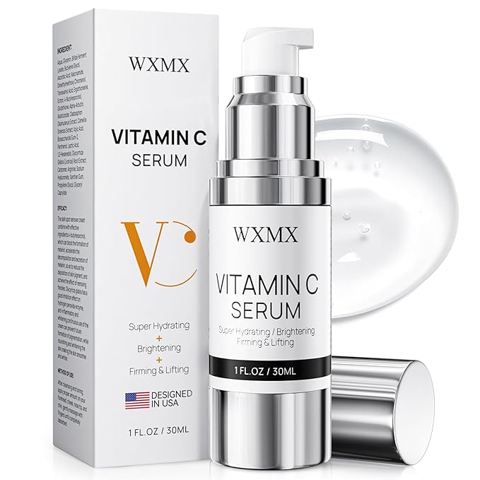 Super Vitamin C Face Serum for Mature Skin: All-in-One Hydrating Anti-Aging Formula by Vitamin C, Hyaluronic Acid, Caffeine-Firming, Lifting, Targets Dark Spots, Wrinkles, 1 fl oz (Pack of 1)-GlimoraGlow