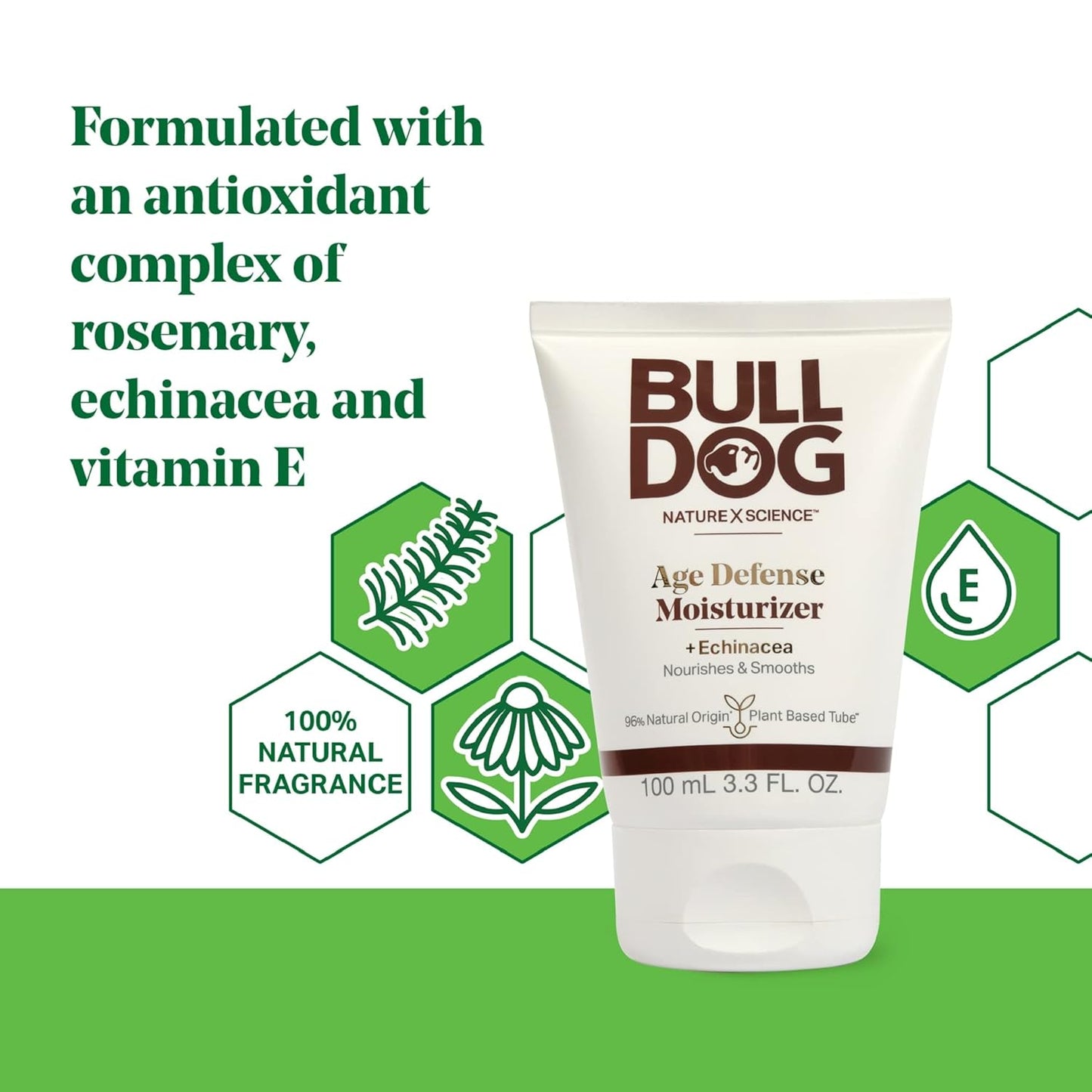 BULLDOG Mens Skincare and Grooming Face Moisturizer Age Defense, 3.3 Fluid Ounce-GlimoraGlow