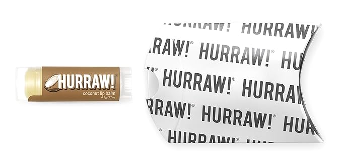 Hurraw! Coconut Lip Balm: Organic, Certified Vegan, Cruelty and Gluten Free. Non-GMO, 100% Natural Ingredients. Bee, Shea, Soy and Palm Free. Made in USA-GlimoraGlow