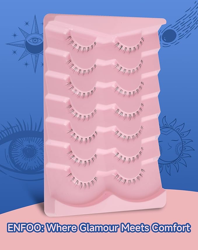 Bottom Lashes Natural Everyday Wispy Lashes Natural Look Flared Eyelashes False Lower Lashes Soft Fluffy Lashes False Eyelashes 7 Pairs B-1-GlimoraGlow