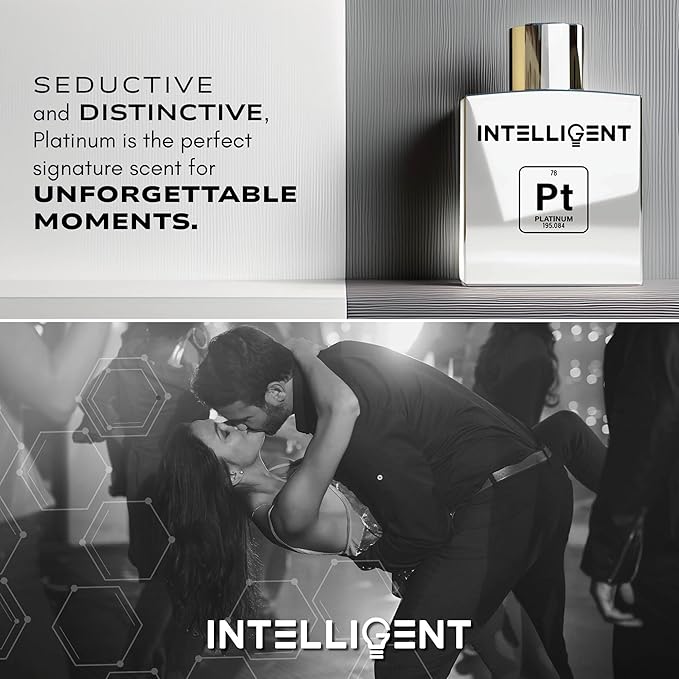 Intelligent Platinum Eau de Parfum | Cologne for Men | Sweet, Seductive, Striking | 3.4 Fl Oz (100 mL)-GlimoraGlow
