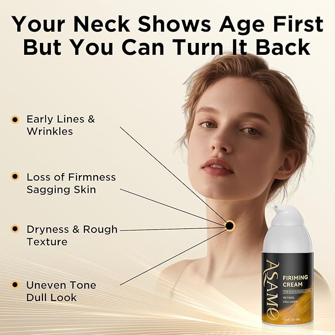 Firming Neck Cream for tightening and firming,Retinol,Collagen & Hyaluronic Acid Cream-Anti-Aging Face Moisturizer for Face,Wrinkle Smoother for Women & Men, 1.76 Fl Oz-GlimoraGlow