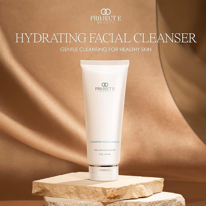 Project E Beauty Hydrating Facial Cleanser Gentle Cleansing | Removes Dirt, Oil & Makeup | Moisturizes & Hydrates | Brightens Complexion | Non-Foaming Formula | For All Skin Types | 125g-GlimoraGlow