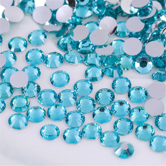 1500 Pieces SS16 4mm Flatback Rhinestones Clear Glass Round Gems Crystals for Nail Art DIY Crafts Clothes Shoes Bags （Crystal Blue）-GlimoraGlow