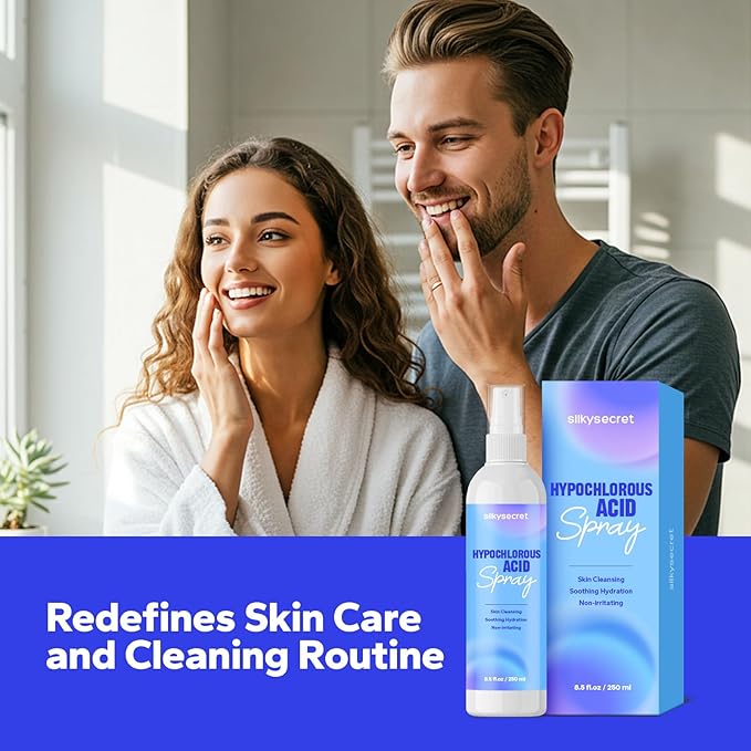 Hypochlorous Acid Spray (8.45 Fl Oz), Facial Spray for Skin Cleansing & Soothing, Hypoallergenic HOCL Sprays for Face & Eyes, All-Purpose Cleaner for Sensitive Skin Care-GlimoraGlow