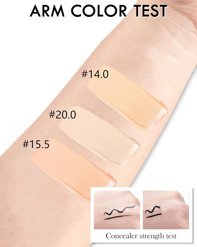 2 PCS Under Eye Concealer Full Coverage, Waterproof Color Correcting Concealer All Day Coverage Dark Circles, Puffiness, Redness, Lightweight Cream Foundation Brightener, Natural Matte Finish, Neutral-GlimoraGlow