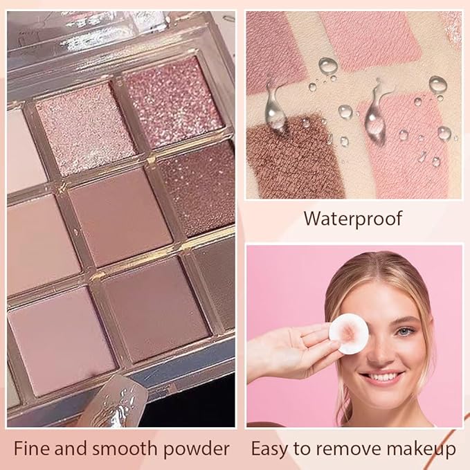 12 Girds Colorful Matte Shimmer Eyeshadow Palette for Eye Makeup,High Pigmented Eye Shadow Primers Powder Palet de sombras de ojos 12-C-GlimoraGlow