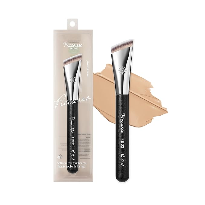 Piccasso FB33 Foundation Brush – Tapping Cover Brush for Liquid & Cream Foundation, Fills Pores with Soft Bristles for Smooth and Flawless Face Makeup, Professional Korean Beauty Tool-GlimoraGlow