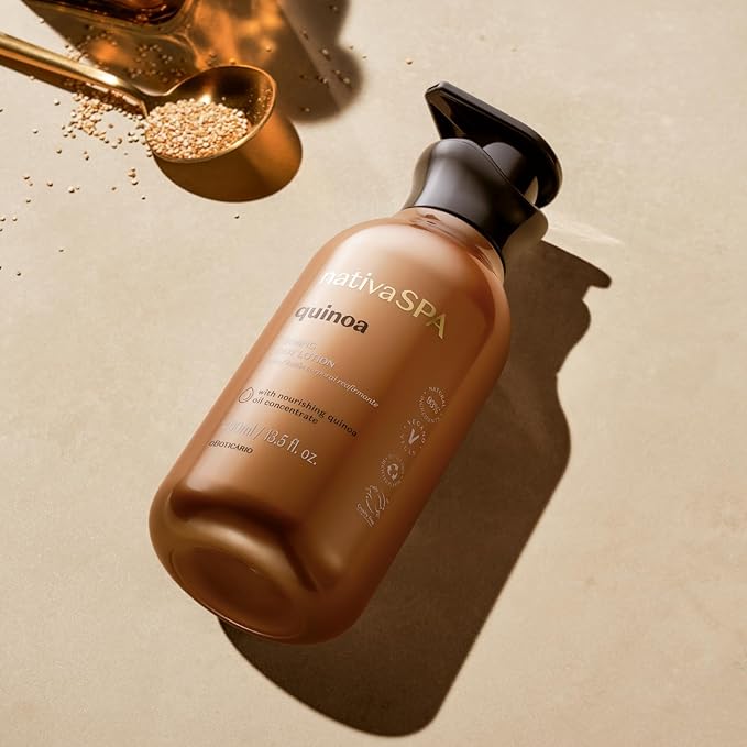 Nativa SPA by O Boticario Quinoa Hydrating Body Lotion, Fragranced Skin Moisturizer with Purified Quinoa Drops, 13.5 Ounce-GlimoraGlow