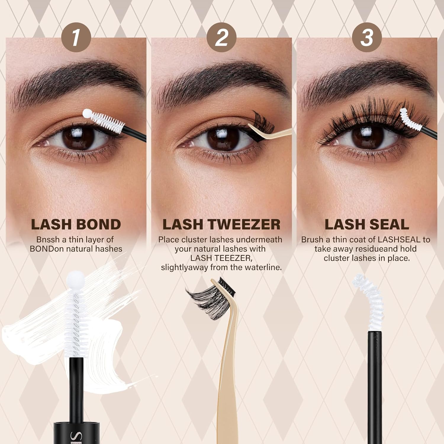 JMS&JMS Lash Clusters Kit Lash Extension Kit with Lash Bond and Seal Eyelash Applictor Lash Remover Eyelash Brush Lash Extension Kit for Beginner (MISS BELLA-8-18mix)-GlimoraGlow