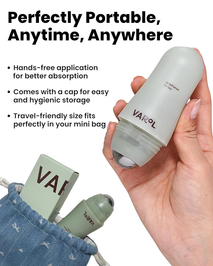 Ice Roll Serum | Cooling & Hydrating Roll-On Serum for Face, Puffy Eyes, Tannin & Panthenol for Pore Minimizing, Soothing, Facial Roller for Depuffing, Under Eye Bag Treatment | Korean Skin Care-GlimoraGlow